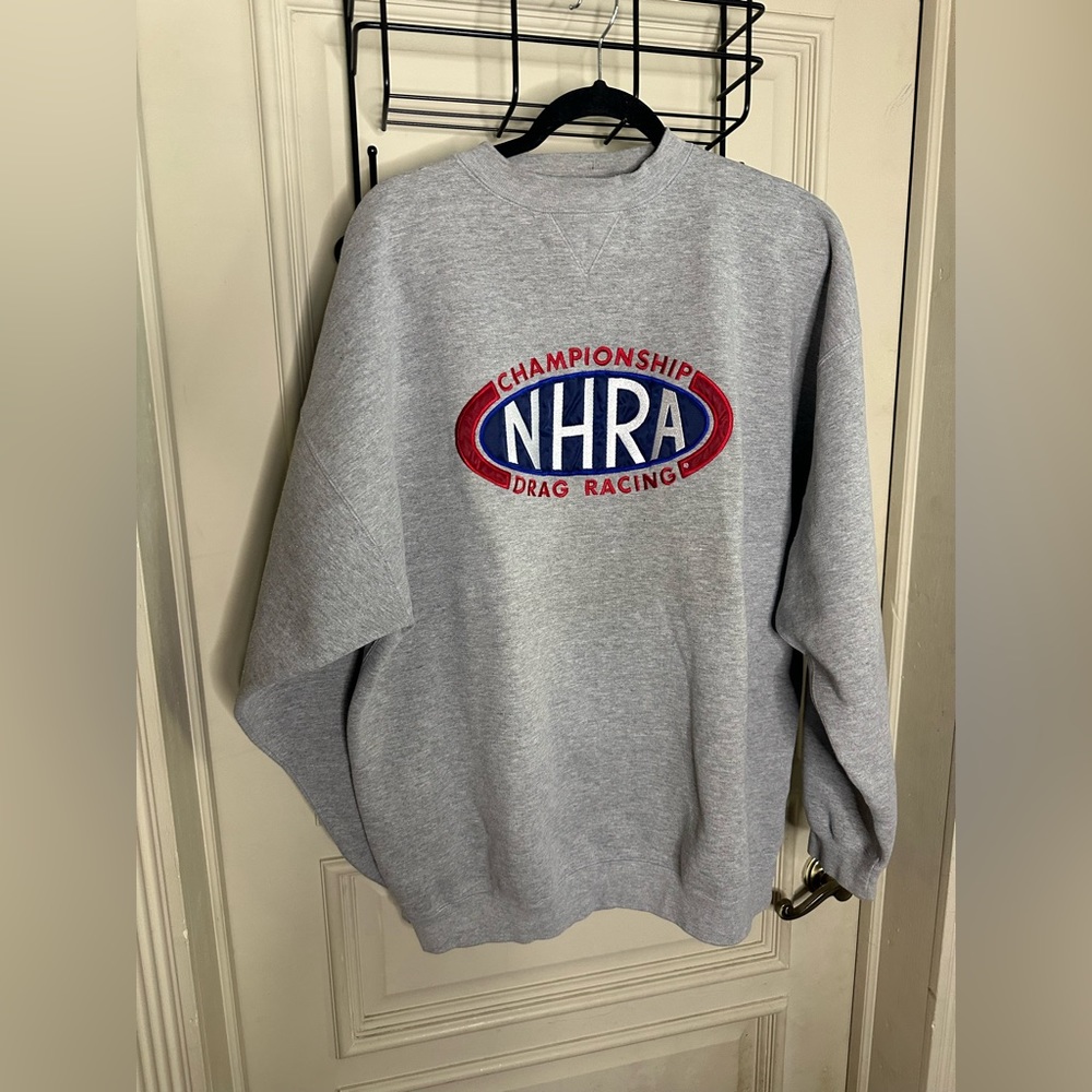 NHRA gray sweatshirt 3XL embroidered